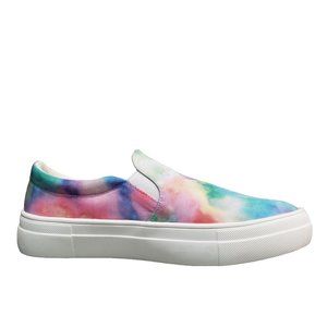 NEW Matisse Women Harry Tie Dye Watercolor Paint Print Platform Slip On Sneaker